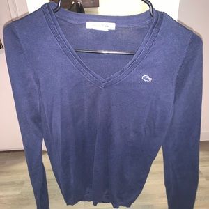 Lacoste Woman’s V-neck Cotton Sweater